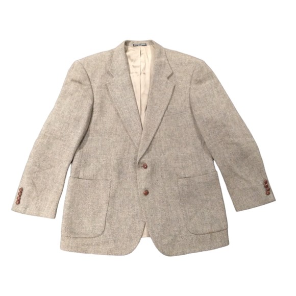 Stanley Blacker Men's Wool Tweed Sport Coat Blazer Brown Size 44R USA - Picture 1 of 9